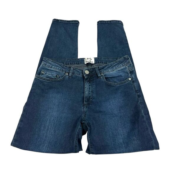 Acne Studios Skin 5 Deep Skinny Jeans Dark Wash Mid Rise Stretch Ankle Womens 29 - Picture 3 of 11